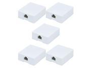 5x 1 port 8P8C RJ45 Cat5e Cat6 Network Cable Wall Surface Mount Box Adhesive