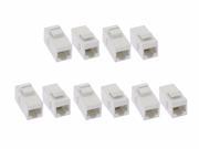 10 Pack Cat6 RJ45 Inline Coupler with Keystone Latch White