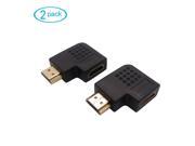 2 Pack 270 Degree Vertical Flat Right HDMI Male to Female Adapter