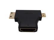 Gold Plated Micro HDMI and Mini HDMI to HDMI Male to Female Adapter