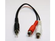 RCA Plug Male to 2 RCA Jacks Female Splitter Audio Video Adapter Cable Wire