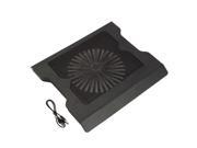 New 2 USB Port Cooling Cooler 0ne Fan Pad Stand for 17 Laptop PC With LED Light