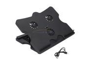 NEW 15 Notebook Laptop Cooling Cooler Pad Stand with 3 Fan 4 Port USB Hub Black