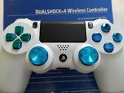 SONY PS4 MODDED RAPID FIRE CONTROLLER WHITE BLUE CHROME GHOST AW BF4.DESTINY
