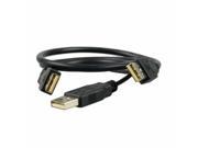 lot 2 PC Laptop USB 2.0 Type A Male to Dual USB A Male Connector Y Cable Black
