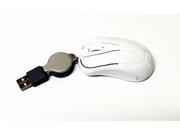 B Mini Retractable USB Optical Scroll Wheel White Mouse 4 PC Laptop Notebook