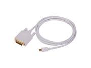 15Ft White Mini Display Port DP to DVI Cable Adapter Convertor For Macbook Pro