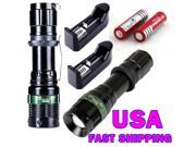 2XCREE 2000 Lumen Tactical XML T6 LED Flashlight Zoomable 18650 Battery Charger