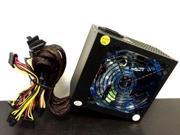 700W 12CM Blue LED Fan Grill Silent Quiet ATX Power Supply PSU PCI SATA Pin Game