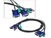 HQmade KVM 3 IN 1 Combo Cable Kit PS 2 Keyboard PS 2 Mouse VGA SVGA 15 pin DB15 Male to Male