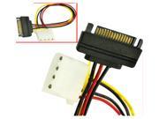 HQmade SATA Power Cable 15pin SATA Male to Molex Internal Power Supply Cable