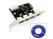 HQmade 4 Port USB 3.0 PCI Express PCI E Extension Card Add on Card Expansion Card with Internal USB 3.0