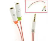 HQmade 3.5mm Splitter to Headphone and Microphone Extension Cable Male to Female Stereo Cable For Apple Android