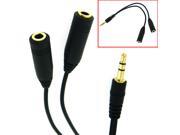 HQmade Aux 3.5mm Stereo Jack Splitter Cable 1 to 2 Extension Male To Female For Phone PC Music Sharing use