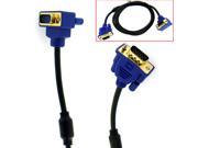 HQmade 5 D Sub 15 Pin VGA Cable HDDB15 15 pin To VGA Angle to Straight Mini D15 Male To Male M M