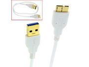 HQmade Premium Gold USB 3.0 Cable to Micro B Micro USB For Portable HDD Hard Drive Android Phone Tablets 60cm