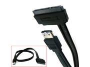 HQmade SATA 7 15Pin Data Power To eSATA Adapter Converter Cable For Laptop notebook Computer 2.5 HDD Hard drive
