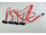 LSI 07 00021 01 Molex 74562 7500 Internal MiniSAS SFF 8087 to 4x SFF 8482 w 4 pin Power Fanout Cable Mini SAS Lead