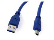 HQmade USB 3.0 Type A Male to Mini USB SuperSpeed Cable 10 Pin Mini B Male Data Lead M M 1.0M 3
