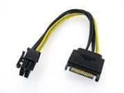 HQmade SATA to PCI Express Power Cable SATA 15 Pin Male to PCI E 6 Pin Female Converter Power supply to PCI E 8
