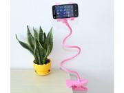 HQmade Pink Long Arm Lazy Phone Clip Flexible Holder Cradle Stand For Cell Mobile Phone mount on desktop