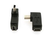 HQmade Mini USB Connector Adapter Male To Female Gender Changer For Mini USB Cable Right Angle