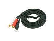 HQmade Q374 2 x RCA Male to 3.5mm Mini Stereo Audio Cable Audio Female 1.5M 5
