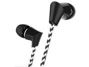 Gorsun C6606 Black Nylon Braided Stereo Music Noise Isolating 3.5mm Connector Earbuds