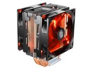 Cooler Master Blizzard T400 PRO Black CPU Cooler with Dual 2x XtraFlo 120 Fire Red LED PWM Fan 4 Direct Contact Heatpipes and Black Top Cover