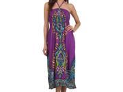 Sakkas 14WD005 Kanya Tribal Tube Dress Purple One Size