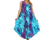 Sakkas 00831 Starlight Caftan Tank Dress Cover Up Turquoise Purple One Size