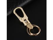 High end Metal Unisex Car Keychain Key Chain Dual Ring Key Hook Buckle Gold Color