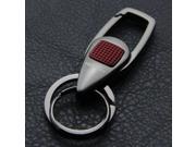 Universal Metal Car Keychain Dual Ring Keyring Unisex Gift Keychains Black
