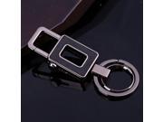 Elegant Metal Man Keyring Unisex Car Keychains Dual Ring Hang Buckle Black