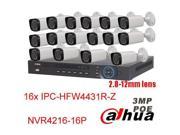 Dahua 16CH POE NVR4216 16P 16pcs IPC HFW4431R Z 4MP Support POE IVS IR IP Camera
