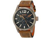 Hugo Boss Orange Men s 47mm Brown Calfskin Stainless Steel Case Watch 1513240