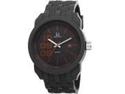 Joshua Sons Men s 46mm Grey Silicone Metal Case Mineral Glass Watch JS63GY