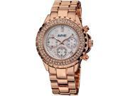 August Steiner Women s 40mm Chronograph Rose Gold Metal Crystals Watch AS8031RG