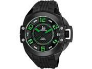 Joshua Sons Men s 52mm Black Silicone Metal Case Mineral Glass Watch JS 39 BK