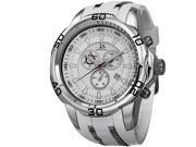 Joshua Sons Men s 54.5mm Chronograph White Silicone Metal Case Watch JS50WT