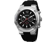 August Steiner Men s 50mm Black Silicone Metal Case Mineral Glass Watch AS8080SS
