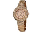 Burgi Women s 36.5mm Rose Gold Metal Metal Case Mineral Glass Watch BUR048RG