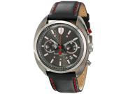 Ferrari Scuderia Formula Italia Men s 44mm Black Calfskin Quartz Watch 0830209