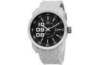 Joshua Sons Men s 46mm White Silicone Metal Case Mineral Glass Watch JS63WT