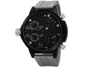 Joshua Sons Men s 53mm Grey Silicone Metal Case Mineral Glass Watch JS 40 GY