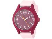 ESQ BY MOVADO WOMEN S 42MM PINK SILICONE BAND STEEL CASE QUARTZ WATCH 07101440