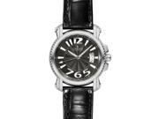 Charmex Berlin Men s 42mm Black Calfskin Stainless Steel Case Quartz Watch 2516