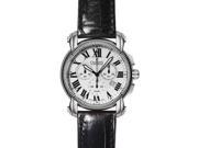 Charmex Aspen Men s 42mm Chronograph Black Calfskin Quartz Date Watch 2450