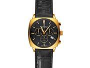 Charmex Vintage Men s Chronograph Black Calfskin Synthetic Sapphire Watch 2421