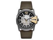 DIESEL MEN S ASTER CHIEF 45MM LEATHER BAND STEEL CASE AUTOMATIC WATCH DZ1730